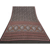 Sanskriti Vintage Black Sarees Pure Crepe Silk Printed Sari Craft Sustainable Fabric