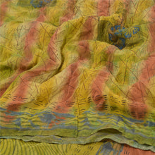 Load image into Gallery viewer, Sanskriti Vintage Green Pure Crepe Silk Sarees Printed Sari Soft Craft Fabric
