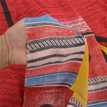 Load image into Gallery viewer, Sanskriti Vintage Red Indian Sarees Pure Crepe Silk Printed Sari Craft Fabric
