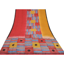Load image into Gallery viewer, Sanskriti Vintage Red Indian Sarees Pure Crepe Silk Printed Sari Craft Fabric
