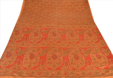 Load image into Gallery viewer, Sanskriti Vintage 100% Pure Silk Saree Orange Printed Sari Paisley Fabric
