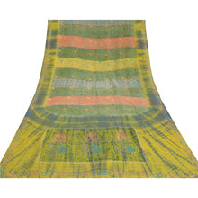Load image into Gallery viewer, Sanskriti Vintage Green Tie-Dye Pure Crepe Silk Sarees Printed Sari Craft Fabric
