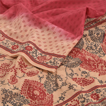 Load image into Gallery viewer, Sanskriti Vintage Dark Red Sarees Pure Crepe Silk Printed Sari Soft Craft Fabric
