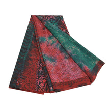 Load image into Gallery viewer, Sanskriti Vintage Red Tie-Dye Sarees Pure Crepe Silk Printed Sari Craft Fabric
