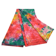 Load image into Gallery viewer, Sanskriti Vintage Indian Multi Tie-Dye Sarees Pure Crepe Silk Sari Craft Fabric

