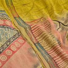 Load image into Gallery viewer, Sanskriti Vintage Green Sarees Pure Crepe Silk Printed Floral Soft Craft Fabric
