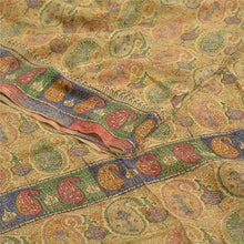 Load image into Gallery viewer, Sanskriti Vintage Beige Sarees Pure Crepe Silk Printed Sari Craft Fabric
