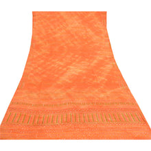 Load image into Gallery viewer, Sanskriti Vintage Orange Sarees Pure Crepe Silk Printed Sari Craft Fabric
