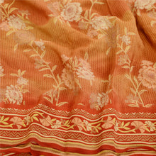 Load image into Gallery viewer, Sanskriti Vintage Brown Sarees Pure Crepe Silk Printed Sari Craft Fabric
