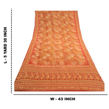 Load image into Gallery viewer, Sanskriti Vintage Brown Sarees Pure Crepe Silk Printed Sari Craft Fabric
