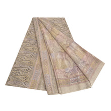 Load image into Gallery viewer, Sanskriti Vintage Ash Grey Indian Sarees Art Silk Printed Sari Craft Fabric
