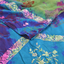 Load image into Gallery viewer, Sanskriti Vintage Multicolor Sarees Pure Crepe Silk Printed Tie&amp;Dye Sari Fabric
