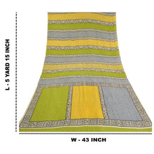 Load image into Gallery viewer, Sanskriti Vintage Green Sarees Pure Crepe Silk Printed Sari Craft Fabric
