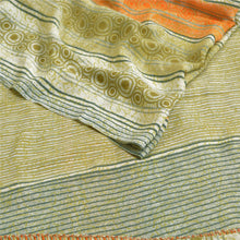 Load image into Gallery viewer, Sanskriti Vintage Green Sarees Crepe Silk Printed Indian Sari Craft Fabric
