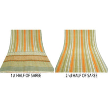 Load image into Gallery viewer, Sanskriti Vintage Green Sarees Crepe Silk Printed Indian Sari Craft Fabric
