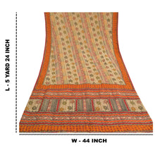 Load image into Gallery viewer, Sanskriti Vintage Multicolor Sarees Pure Crepe Silk Printed Sari Craft Fabric
