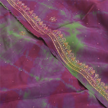 Load image into Gallery viewer, Sanskriti Vintage Green Sarees Pure Crepe Silk Printed Sari Tie&amp;Dye Fabric
