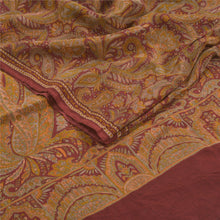 Load image into Gallery viewer, Sanskriti Vintage Dark Red Sarees 100% Pure Crepe Silk Printed Sari Craft Fabric
