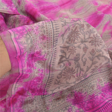 Load image into Gallery viewer, Sanskriti Vintage Pink Sarees Pure Crepe Silk Printed Tie&amp;Dye Sari Craft Fabric
