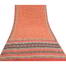 Load image into Gallery viewer, Sanskriti Vintage Red Sarees 100% Pure Crepe Silk Printed Sari Craft Fabric
