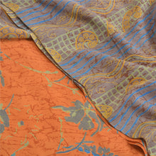 Load image into Gallery viewer, Sanskriti Vintage Orange Sarees Pure Crepe Silk Printed Sari Soft Craft Fabric
