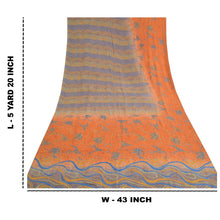 Load image into Gallery viewer, Sanskriti Vintage Orange Sarees Pure Crepe Silk Printed Sari Soft Craft Fabric

