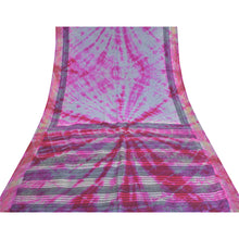 Load image into Gallery viewer, Sanskriti Vintage Purple Tie-Dye Sarees Pure Crepe Silk Print Sari Craft Fabric
