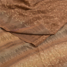 Load image into Gallery viewer, Sanskriti Vintage Sarees Brown 100% Pure Crepe Silk Printed Sari Craft Fabric
