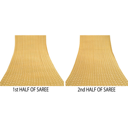 Sanskriti Vintage Green From India Printed Sarees Pure Crepe Silk Sari Sustainable Fabric