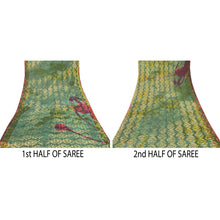 Load image into Gallery viewer, Sanskriti Vintage Green Sarees Indian Blend Georgette Printed Sari Craft Fabric
