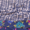 Sanskriti Vintage Blue Sarees 100% Pure Crepe Silk Printed Sari Craft Sustainable Fabric