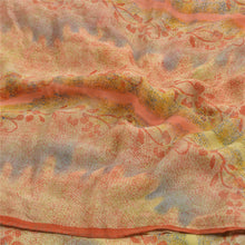 Load image into Gallery viewer, Sanskriti Vintage Sarees Brown Pure Crepe Silk Printed Sari Floral Craft Fabric

