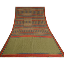 Load image into Gallery viewer, Sanskriti Vintage Green Sarees 100% Pure Crepe Silk Printed Sari Craft Fabric
