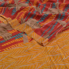 Load image into Gallery viewer, Sanskriti Vintage Sarees Dark Red Pure Crepe Silk Printed Sari 5yd Craft Fabric
