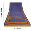 Sanskriti Vintage Sarees Blue Hand Beaded Pure Crepe Silk Sari Soft Craft Sustainable Fabric