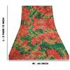 Sanskriti Vintage Sarees Indian Red Tie-Dye Pure Crepe Silk Sari Craft Sustainable Fabric