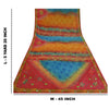 Sanskriti Vintage Sarees Multi Hand Beaded Pure Crepe Silk Sari 5yd Craft Sustainable Fabric