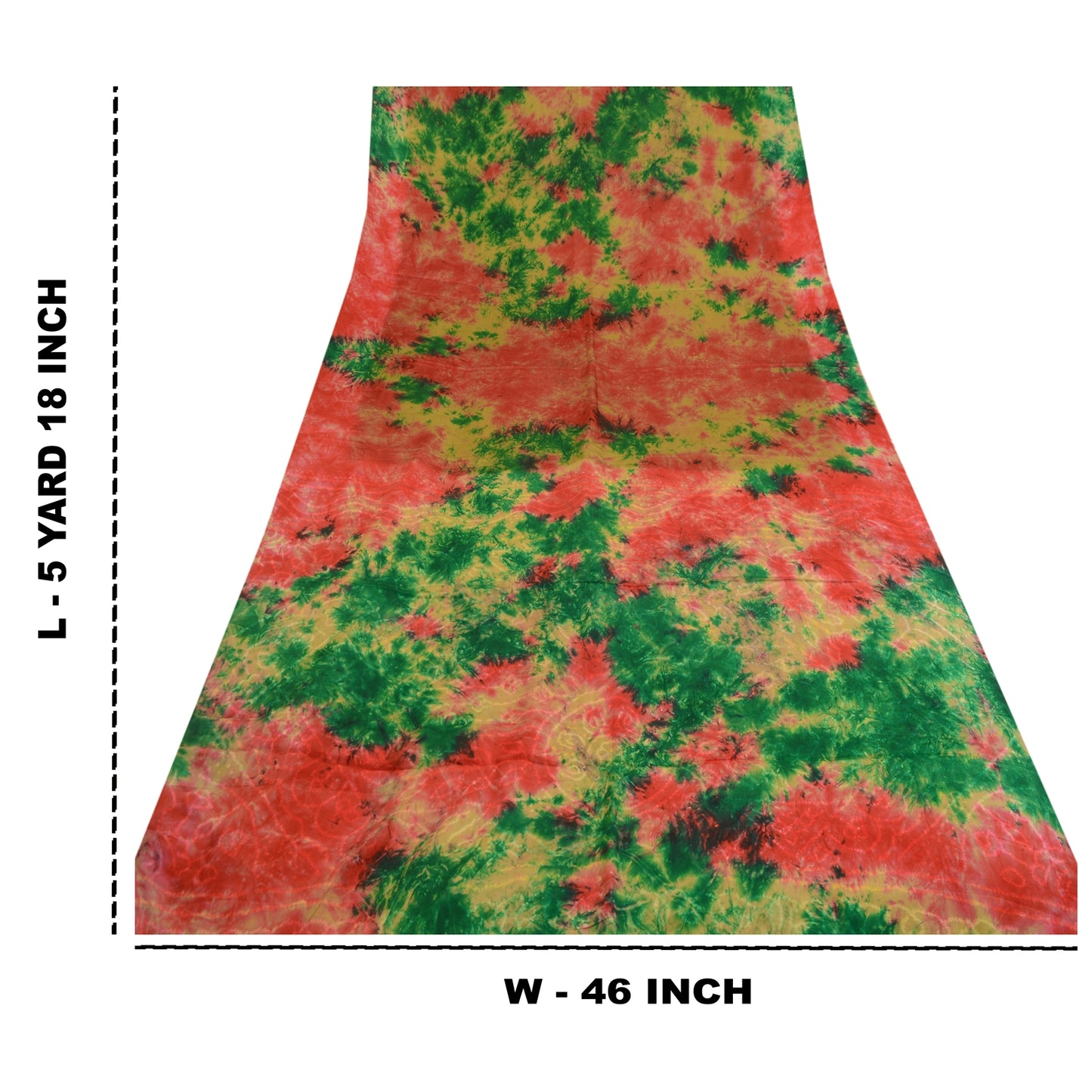 Sanskriti Vintage Sarees Indian Red Tie-Dye Pure Crepe Silk Sari Craft Sustainable Fabric