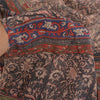 Sanskriti Vintage Sarees Indian Black Pure Crepe Silk Printed Sari Craft Sustainable Fabric