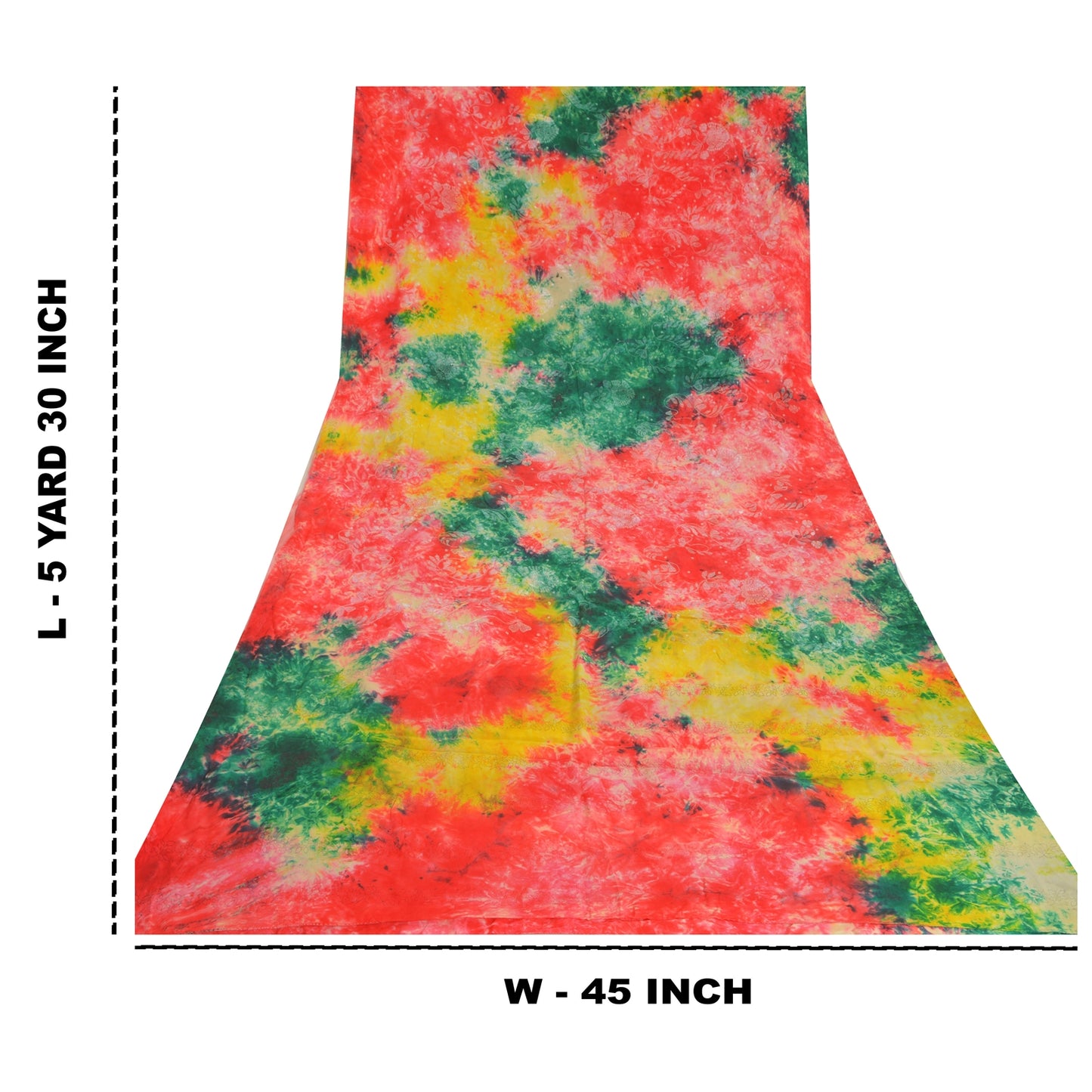 Sanskriti Vintage Sarees Indian Multi Tie-Dye Pure Crepe Silk Sari Craft Sustainable Fabric