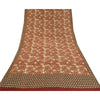 Sanskriti Vintage Sarees Red 100% Pure Crepe Silk Printed Sari Soft Craft Sustainable Fabric