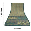 Sanskriti Vintage Sarees Green Pure Crepe Silk Paisley Printed Sari Craft Sustainable Fabric