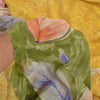 Sanskriti Vintage Sarees Indian Yellow Pure Crepe Silk Printed Sari Craft Sustainable Fabric