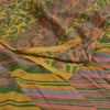 Sanskriti Vintage Sarees Multi Pure Crepe Silk Printed Sari Paisley Craft Sustainable Fabric