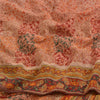 Sanskriti Vintage Sarees Multi Pure Crepe Silk Hand Beaded Printed Sari Sustainable Fabric