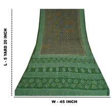 Load image into Gallery viewer, Sanskriti Vintage Sarees Black Hand Block Printed Pure Crepe Silk Sari Fabric
