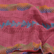 Load image into Gallery viewer, Sanskriti Vintage Sarees Pink Block Printed Pure Crepe Silk Sari Craft Fabric
