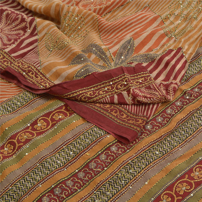Санскритские винтажные сари, расшитые вручную бисером, кантха, чистый крепированный шелк, сари, ремесло, устойчивая ткань
