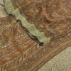Sanskriti Vintage Sarees Brown Indian Pure Crepe Silk Printed Sari Craft Sustainable Fabric