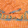 Sanskriti Vintage Sarees Indian Orange Pure Crepe Silk Printed Sari Craft Sustainable Fabric